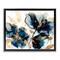 Stupell Industries Blue Swirling Modern Flowers Floater Framed Art